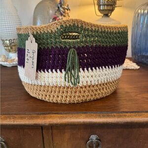 Handmade Multicolor Crochet Basket